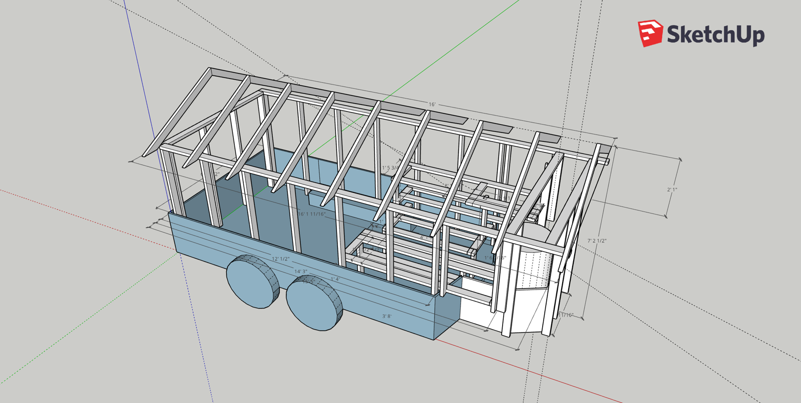 3D model of the mobile sauna lounge — Hot Rock Spa, Carp